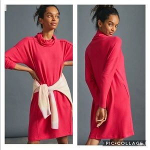 Anthropologie Saturday Sunday Bright Pink Soft Fleece Tunic Size XS